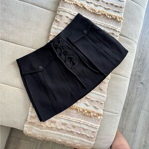 Revolve Lovers + Friends Black Lace-Up Mini Skirt